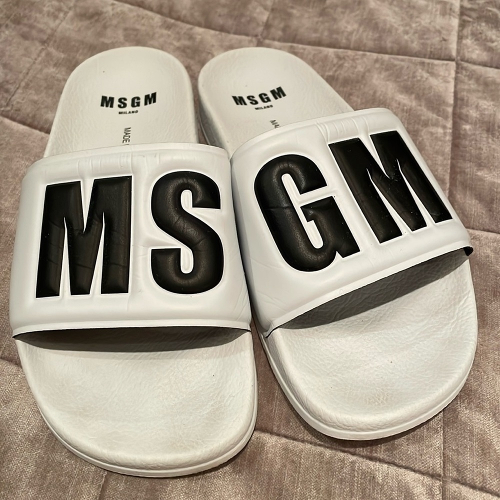MSGM Milano Italy Slides Pool Shoes Sandals Size 38 Italian
